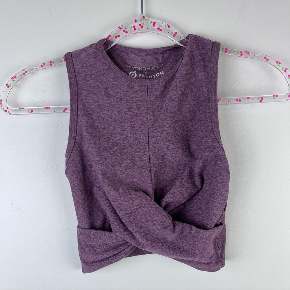 Beyond Yoga Peloton Cropped Athletic Twisted Tank Mauve Top Size XS Workout